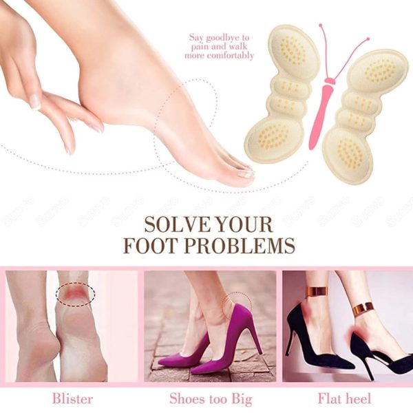 1pair Foot Heel Protective Cover Heel Crack Socks Skin-tone Support Massaging Insole Foot Care For Man & Women