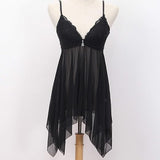 Women Lingerie V Neck Nightwear Full Slips Sleepwear Sexy Lace Teddy Bodycon Chemise Nightdress